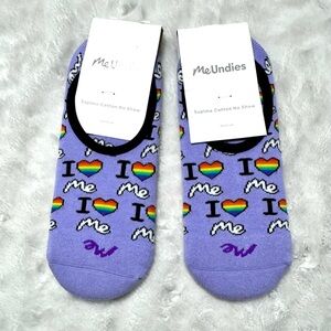 NWT- MeUndies Pima Cotton Lavender Rainbow Love No Show Seamless Sock Bundle